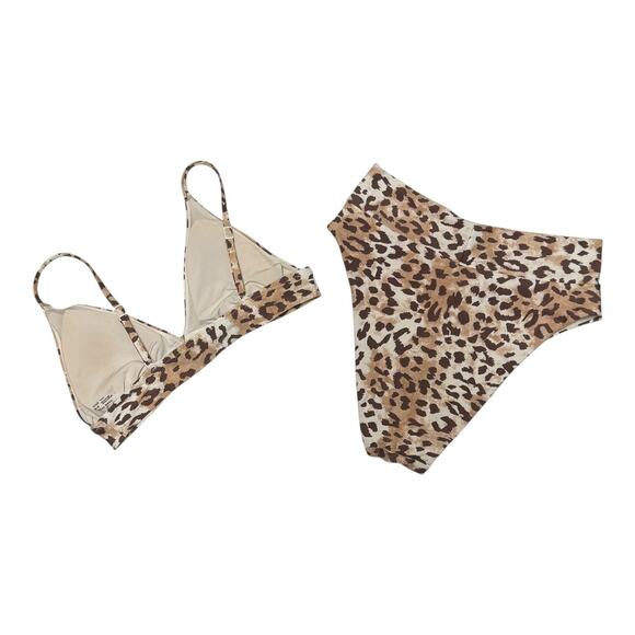 Aerie Leopard Animal Print Crossover Bikini Medium / Large - Picture 6 of 8